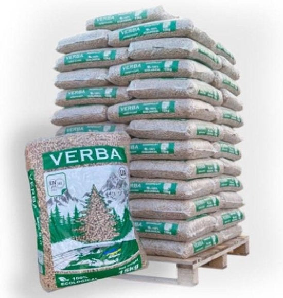Granulés de bois Verba – 70 sacs (1050 kg) – Bois résineux premium de Zélande – ENplus A1