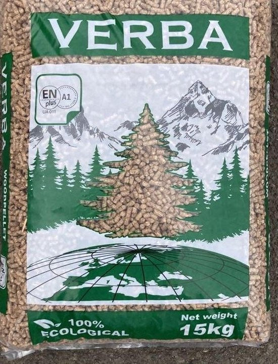 Granulés de bois Verba Premium – 70 sacs (1050 kg) – 100 % Résineux – Certifiés ENplus A1 & DIN+