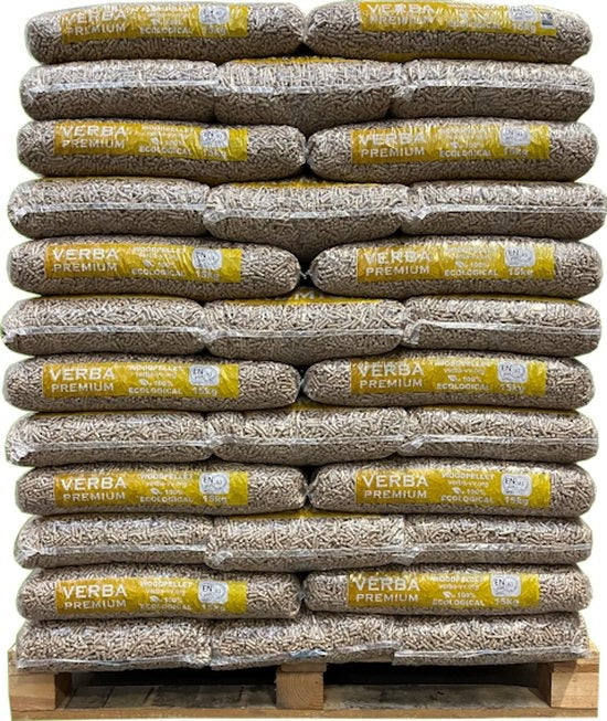 Granulés de bois Verba Premium – 1050 kg (70 sacs) – Bois résineux certifié ENPlus A1 & DIN+
