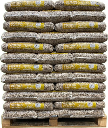 Granulés de bois Verba Premium – 1050 kg (70 sacs) – Bois résineux certifié ENPlus A1 & DIN+