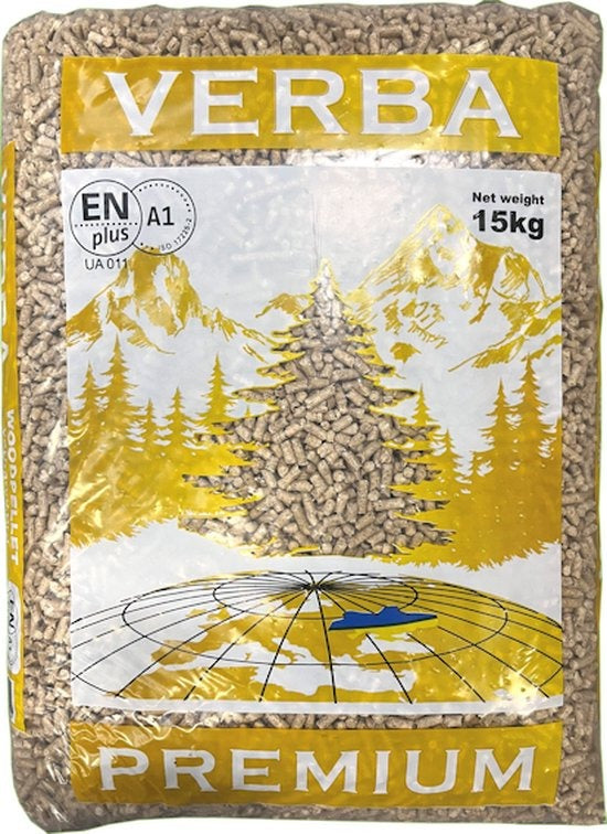Granulés de bois Verba Premium – 1050 kg (70 sacs) – Bois résineux certifié ENPlus A1 & DIN+